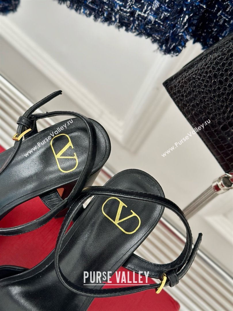Valentino VLOGO Signature Platform Pump 115MM Nappa Leather Black 2025 (SY-25030505)