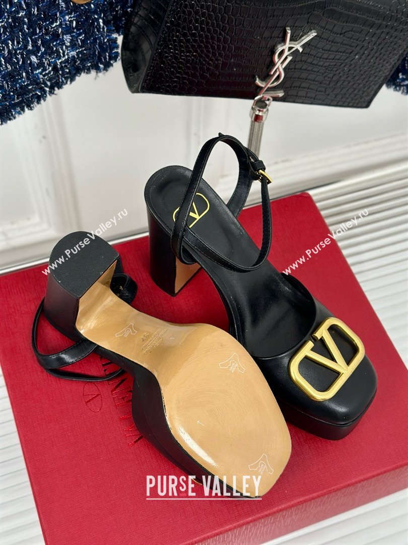 Valentino VLOGO Signature Platform Pump 115MM Nappa Leather Black 2025 (SY-25030505)