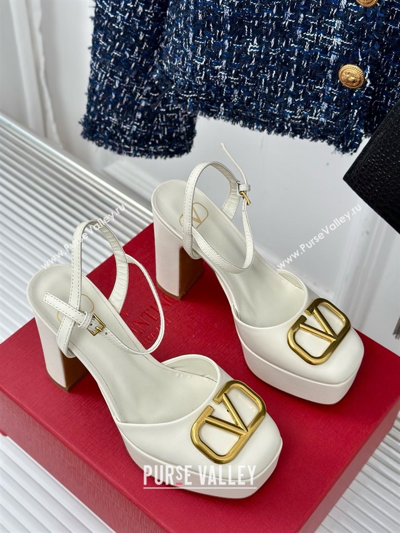 Valentino VLOGO Signature Platform Pump 115MM Nappa Leather White 2025 (SY-25030507)