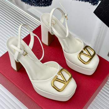 Valentino VLOGO Signature Platform Pump 115MM Nappa Leather White 2025 (SY-25030507)