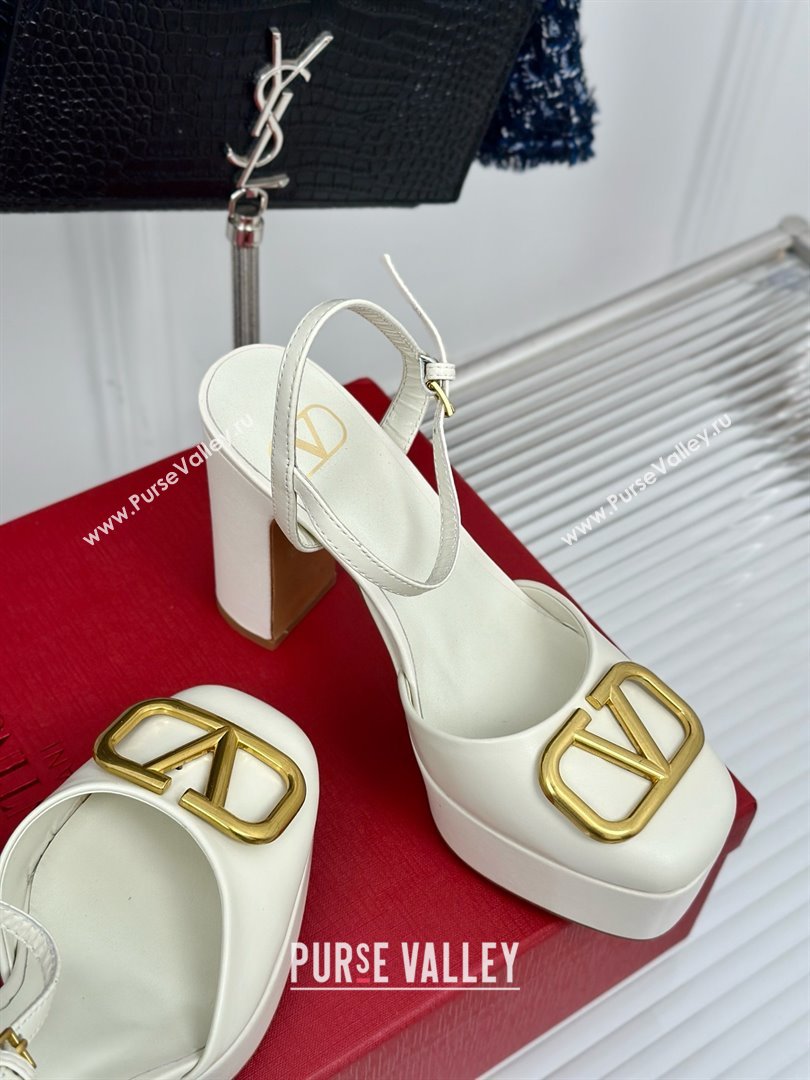 Valentino VLOGO Signature Platform Pump 115MM Nappa Leather White 2025 (SY-25030507)