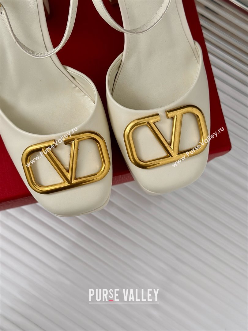 Valentino VLOGO Signature Platform Pump 115MM Nappa Leather White 2025 (SY-25030507)