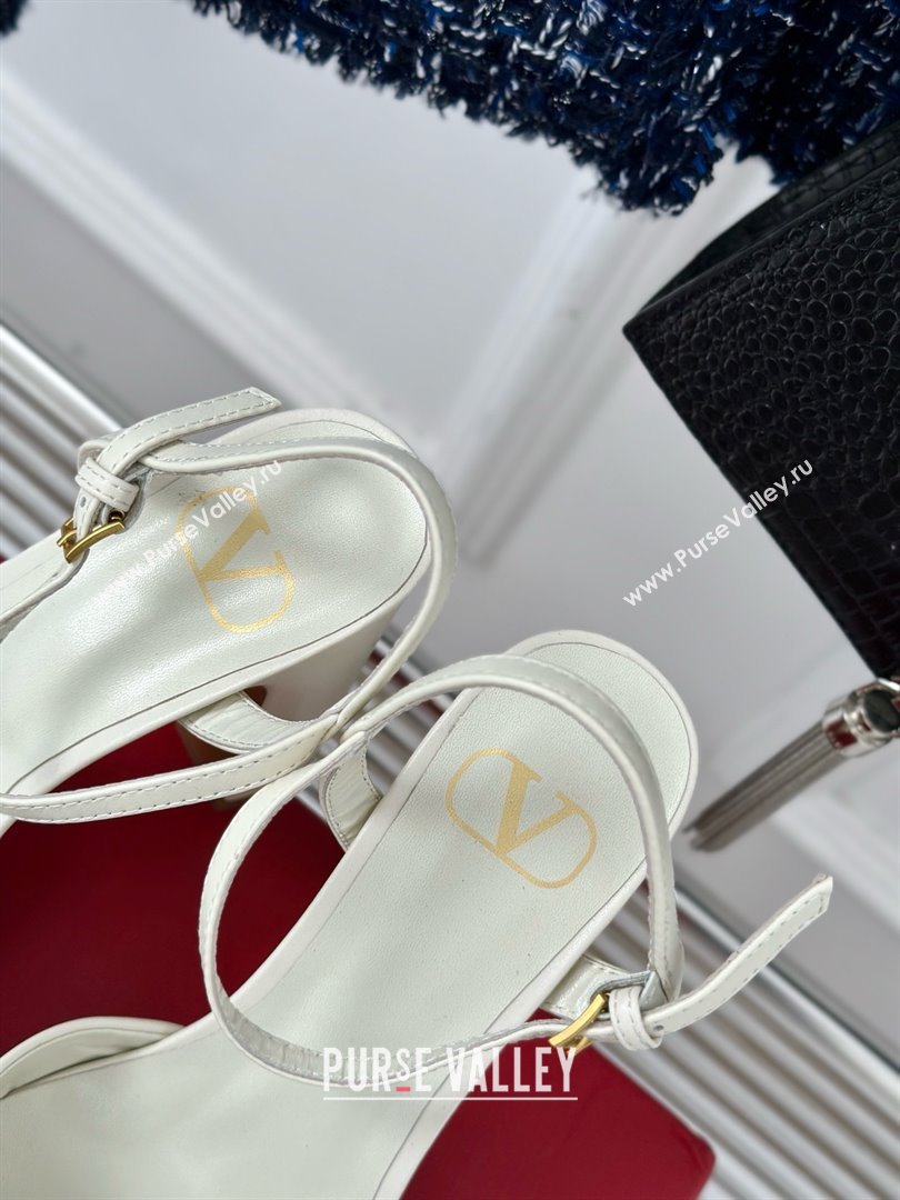 Valentino VLOGO Signature Platform Pump 115MM Nappa Leather White 2025 (SY-25030507)
