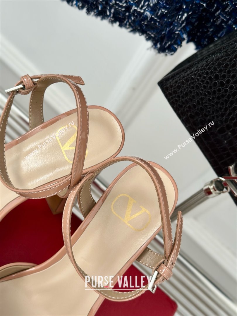 Valentino VLOGO Signature Platform Pump 115MM Patent Leather Nude Pink 2025 (SY-25030504)