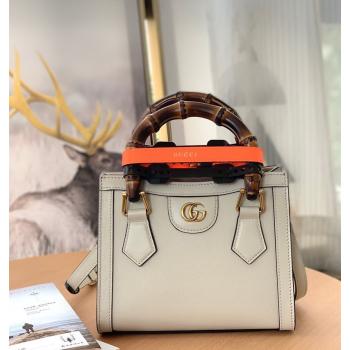 Gucci Diana Leather Mini Tote Bag 655661 Off-white 2021 (DLH-210813058)