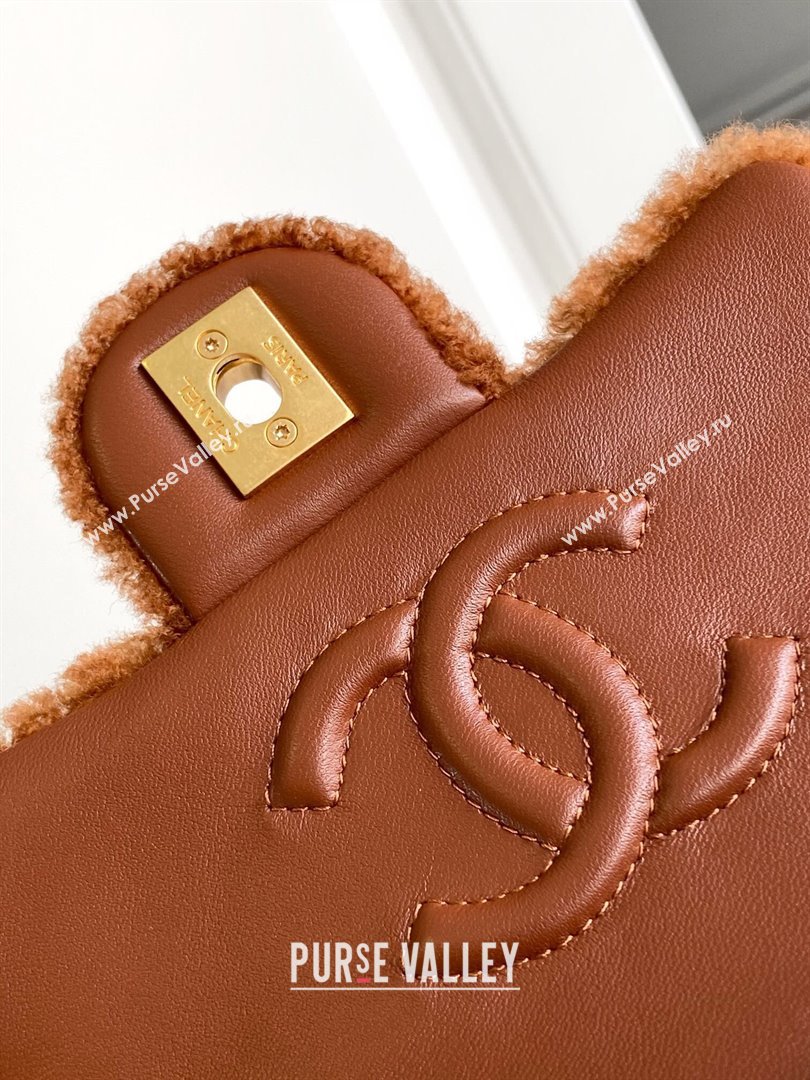 Chanel Shearling Lambskin Mini Flap Bag AS5148 Brown 2024 (YEZI-24101505)