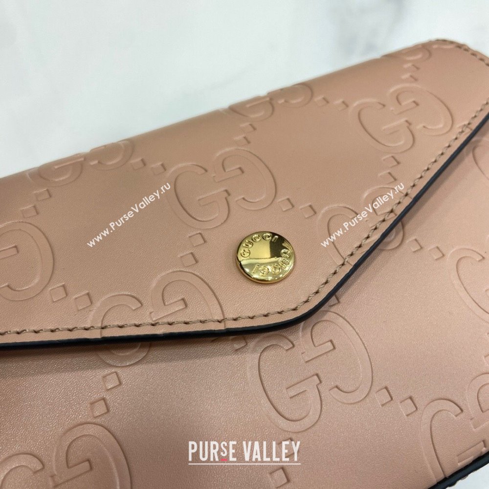 Gucci GG Leather Super Mini Shoulder Bag Black 772794 Nude Pink 2024 (XLU-24051404)