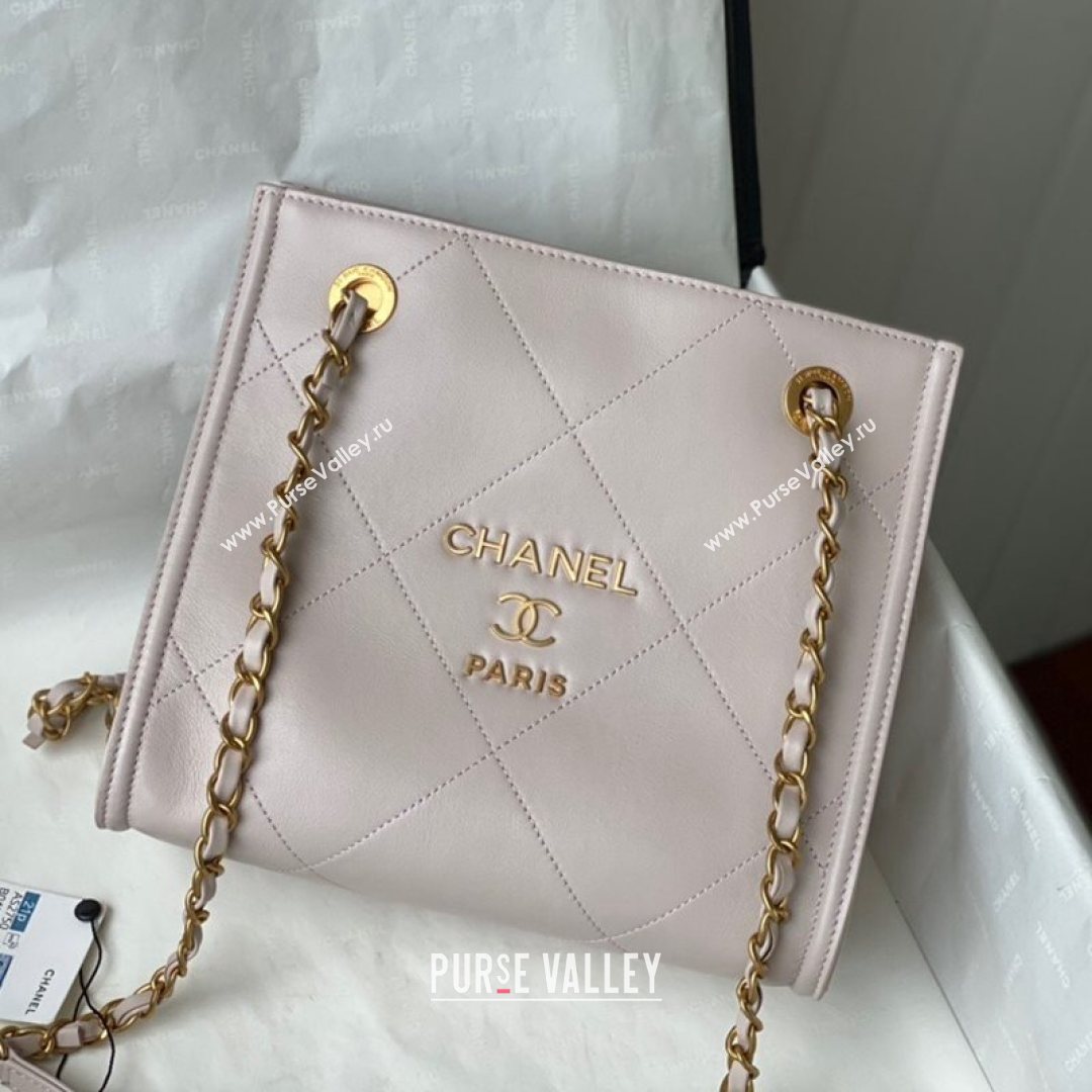 Chanel Calfskin Vertical Small Shopping Bag AS2750 Light Pink 2021 (SM-21082728)