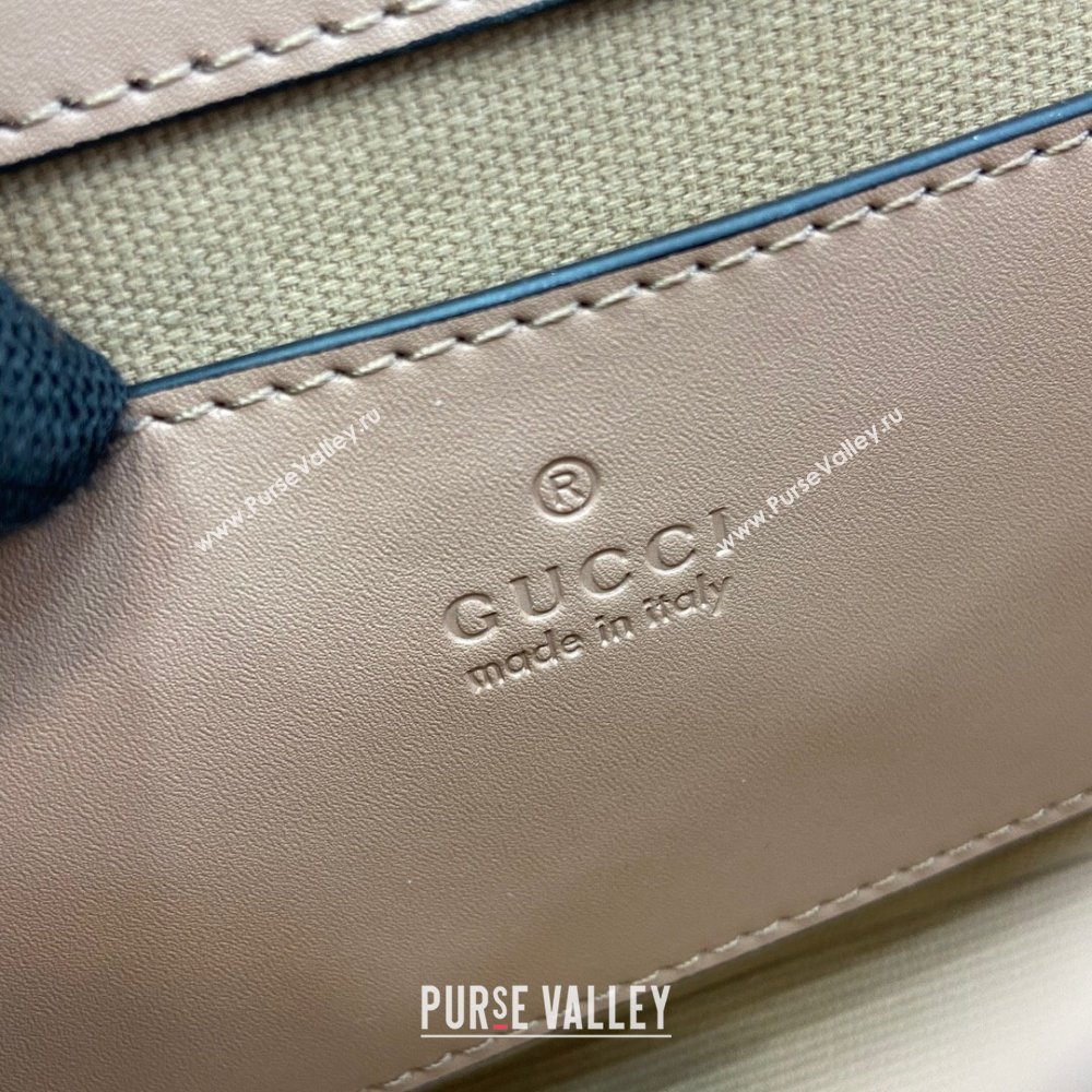 Gucci GG Leather Super Mini Shoulder Bag Black 772794 Nude Pink 2024 (XLU-24051404)