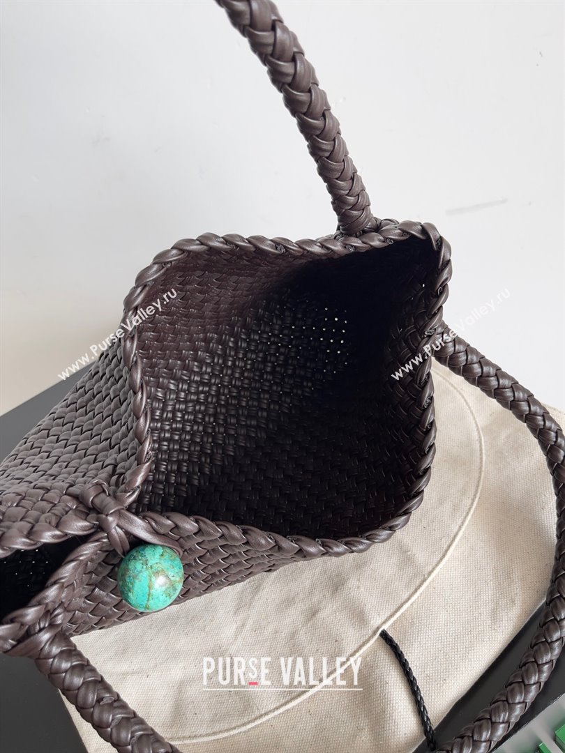 Bottega Veneta Tosca Shoulder Bag in Intreccio Leather Fondant Fondant Brown/Blue 716974 2023 (MS-24013035)