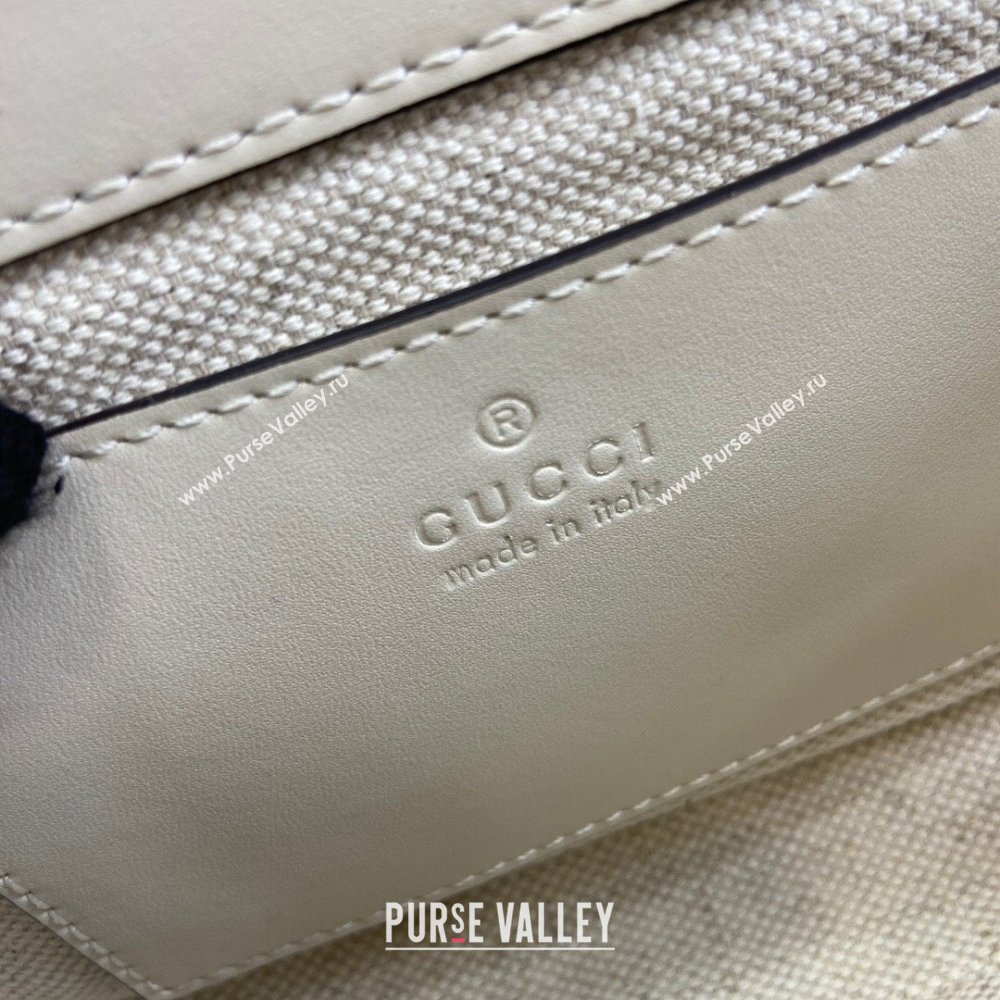 Gucci GG Leather Super Mini Shoulder Bag Black 772794 White 2024 (XLU-24051405)