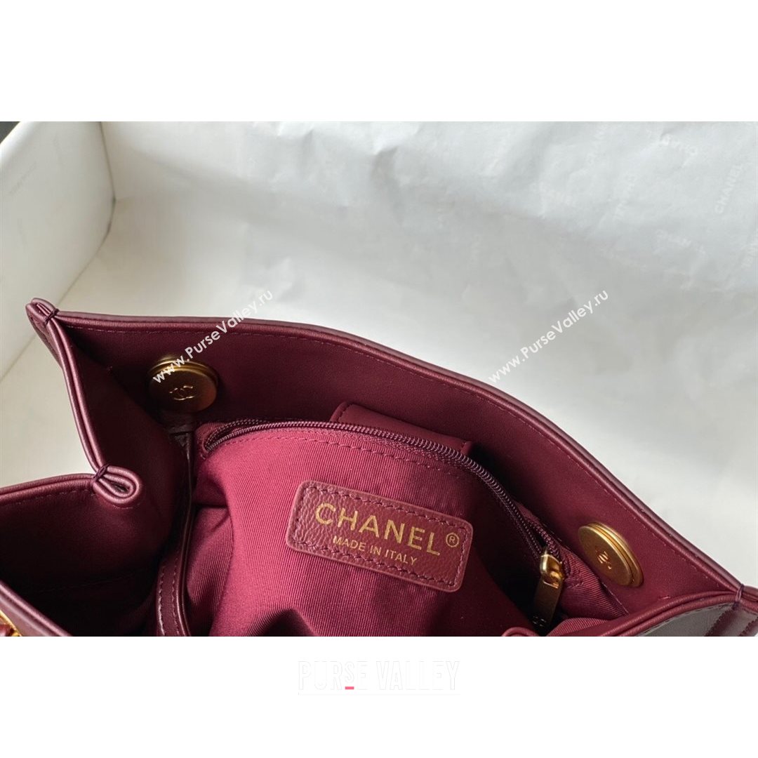 Chanel Calfskin Vertical Small Shopping Bag AS2750 Burgundy 2021 (SM-21082729)