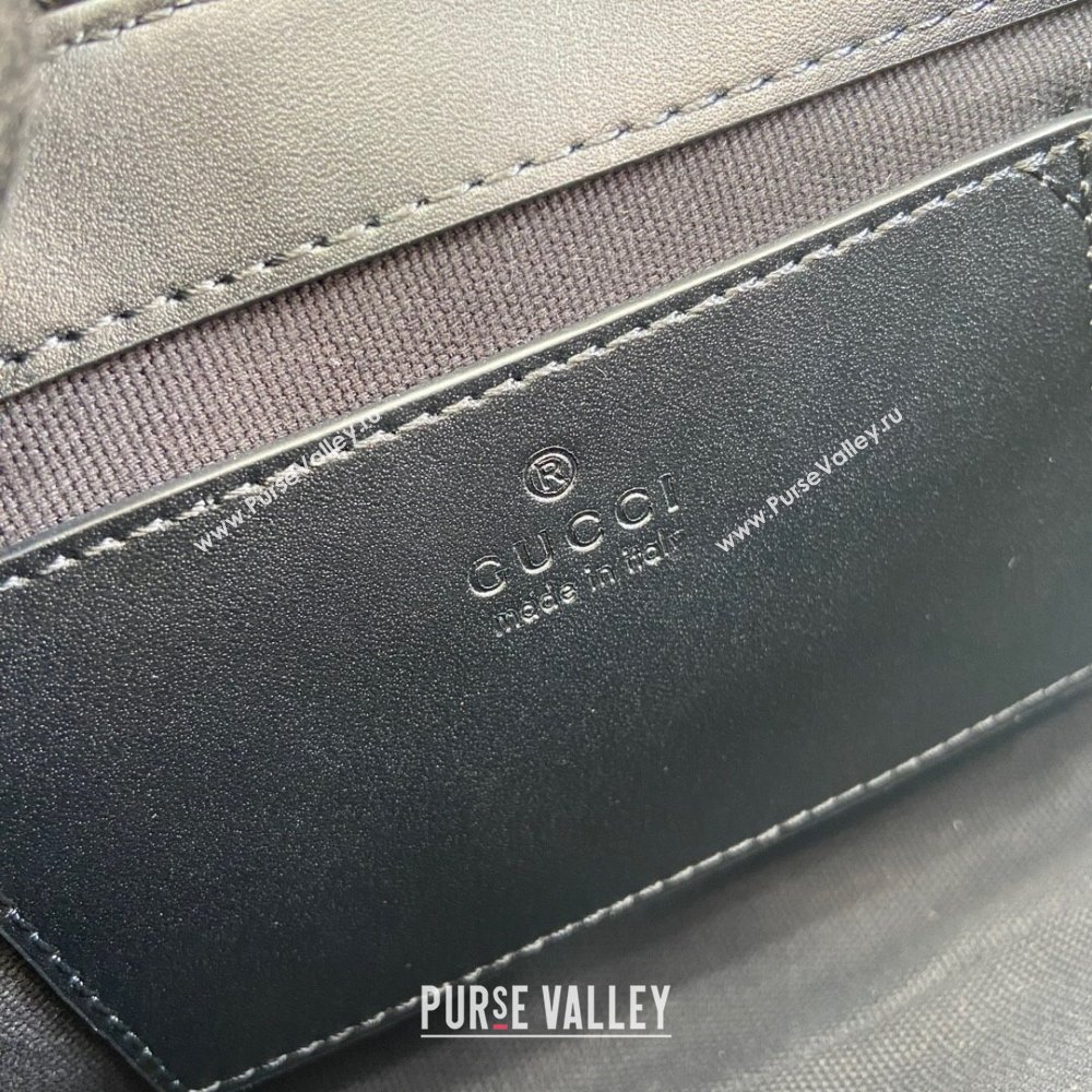 Gucci GG Leather Super Mini Shoulder Bag Black 772794 Black 2024 (XLU-24051406)