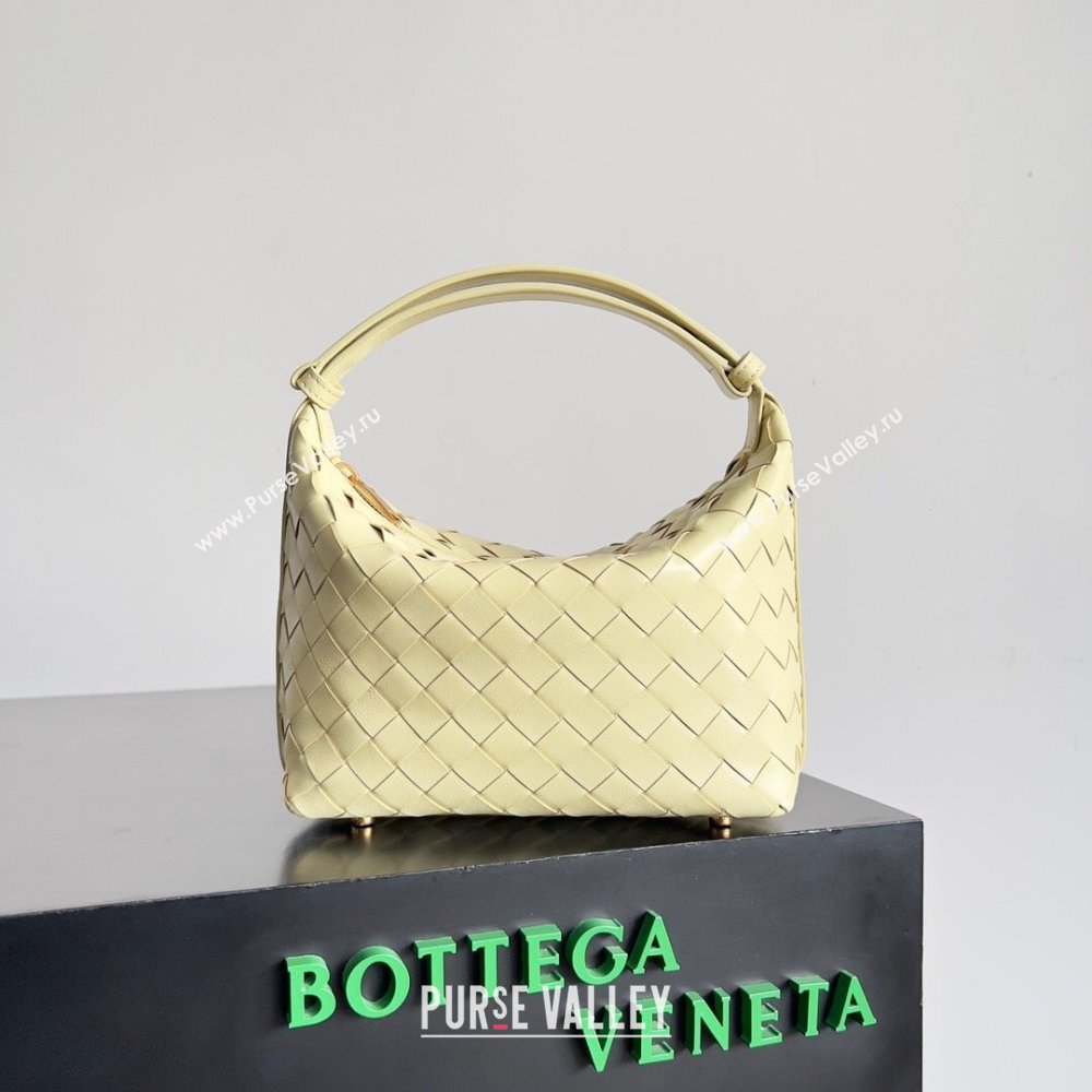 Bottega Veneta Mini Wallace Shoulder Bag in Intrecciato Soft Calfskin Leather 754443 Camomile Yellow 2024 (MS-240119112)