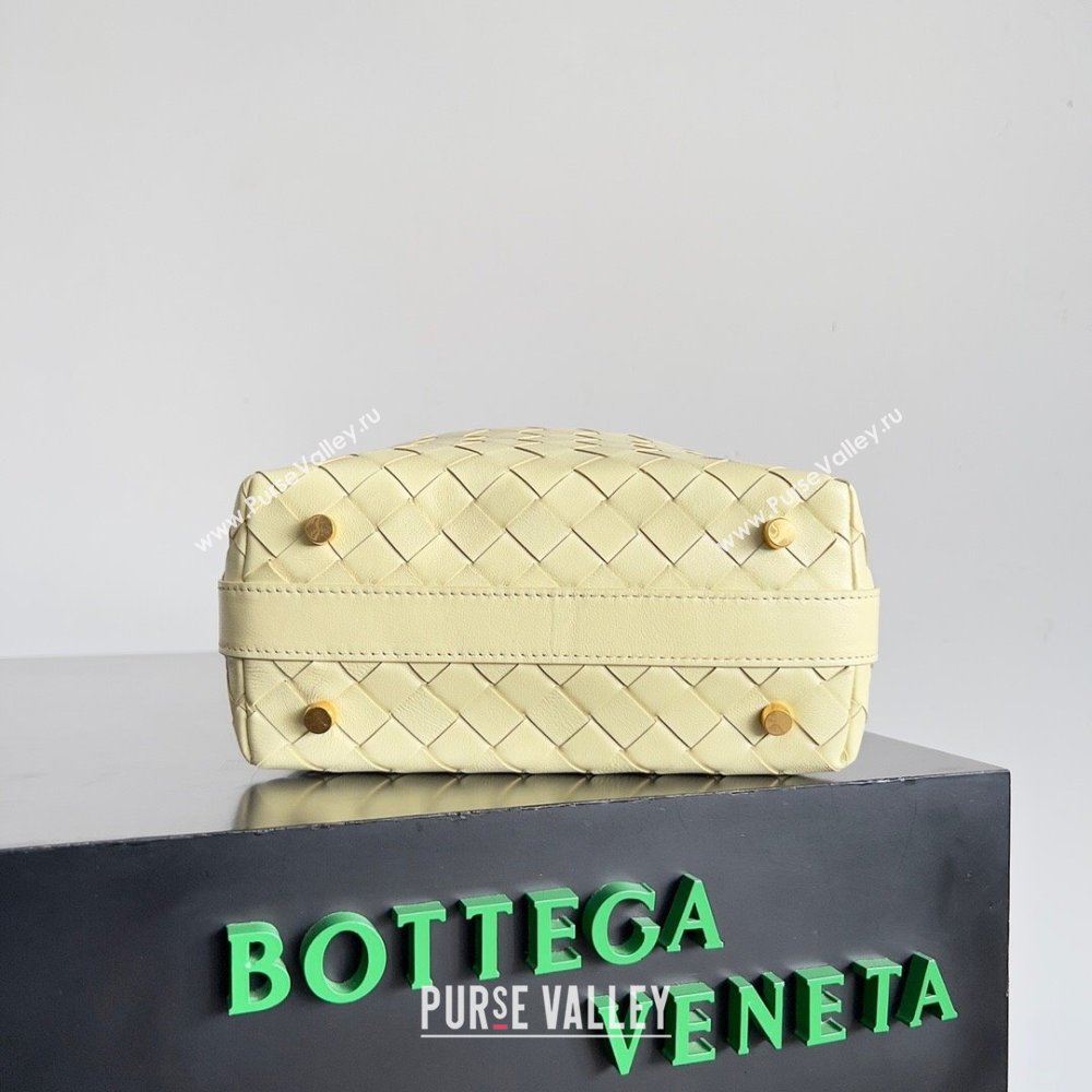 Bottega Veneta Mini Wallace Shoulder Bag in Intrecciato Soft Calfskin Leather 754443 Camomile Yellow 2024 (MS-240119112)