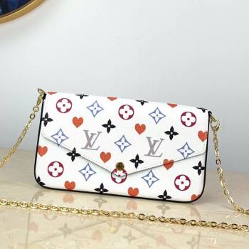 Louis Vuitton Game On Pochette Félicie Chain Clutch in White Monogram Canvas M61276 2020 (KI-20112533)