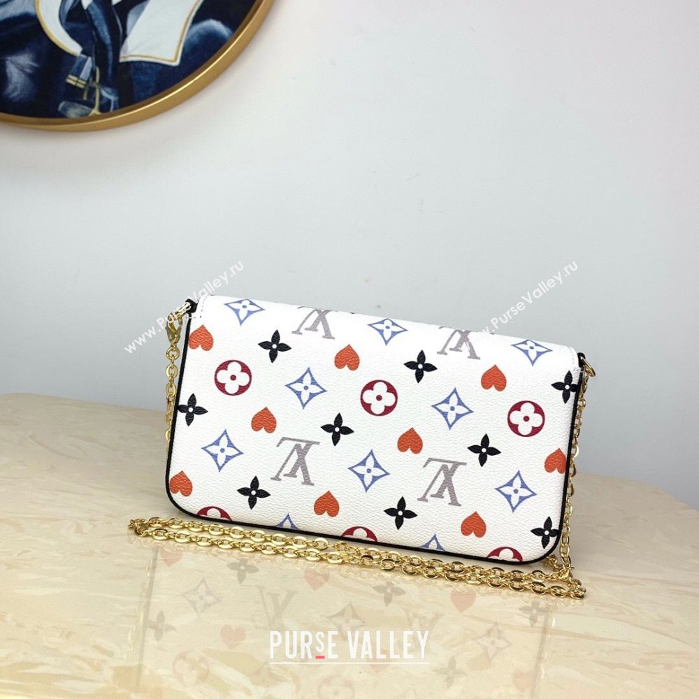 Louis Vuitton Game On Pochette Félicie Chain Clutch in White Monogram Canvas M61276 2020 (KI-20112533)