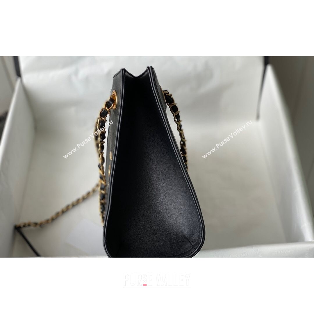Chanel Calfskin Vertical Small Shopping Bag AS2750 Black 2021 (SM-21082731)
