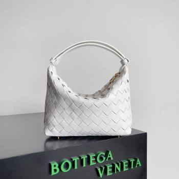 Bottega Veneta Mini Wallace Shoulder Bag in Intrecciato Soft Calfskin Leather 754443 White 2024 (MS-24012321)