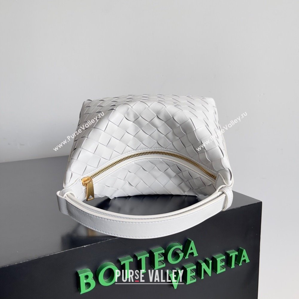 Bottega Veneta Mini Wallace Shoulder Bag in Intrecciato Soft Calfskin Leather 754443 White 2024 (MS-24012321)