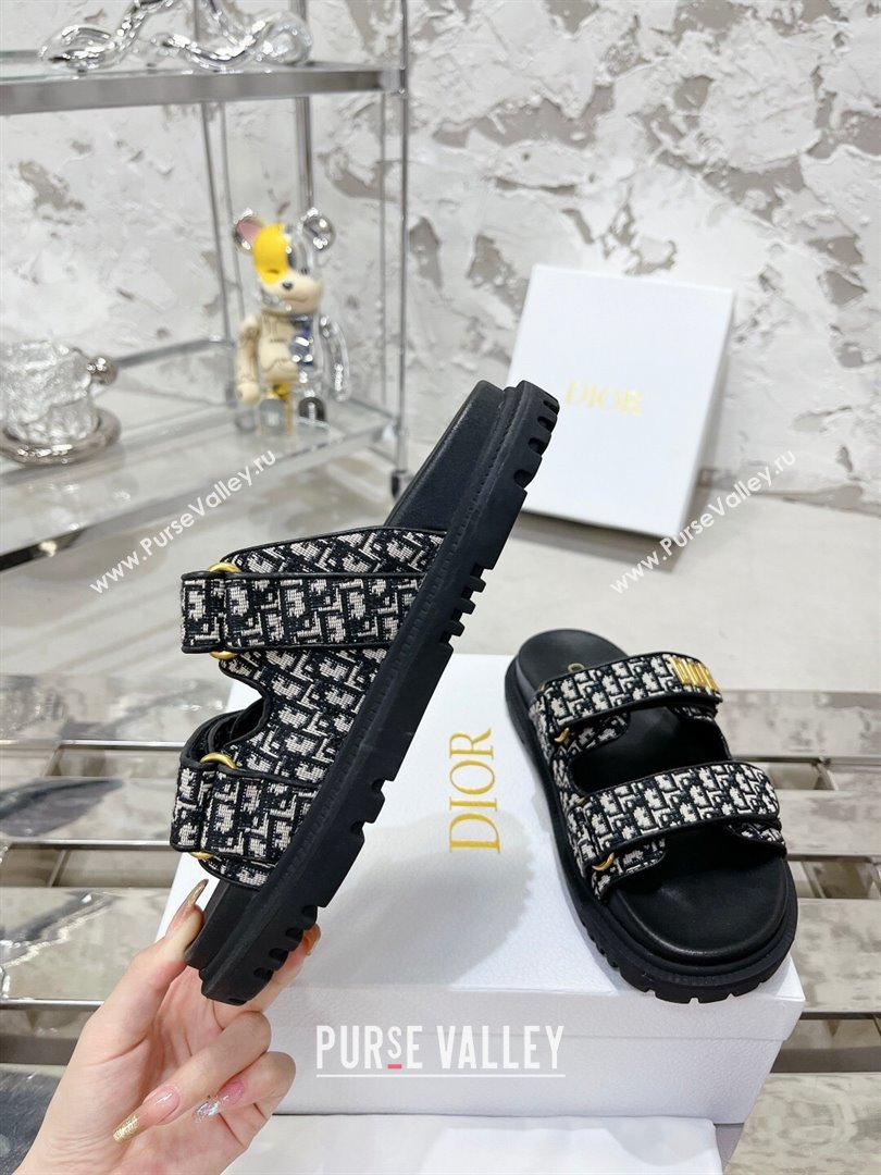 Dior Dioract Slide Sandals in Oblique Canvas 2025 0214 (MD-250214002)