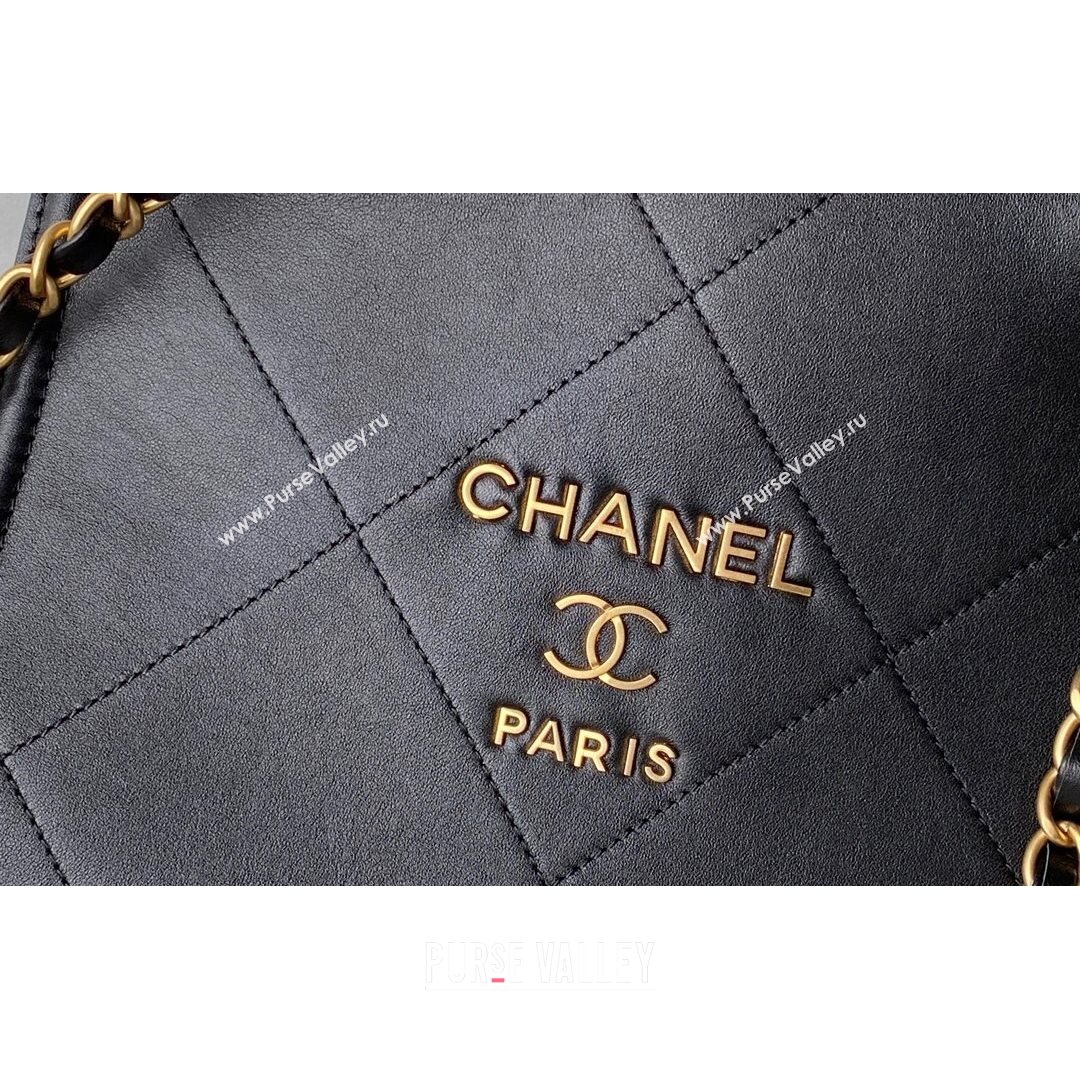 Chanel Calfskin Vertical Small Shopping Bag AS2750 Black 2021 (SM-21082731)