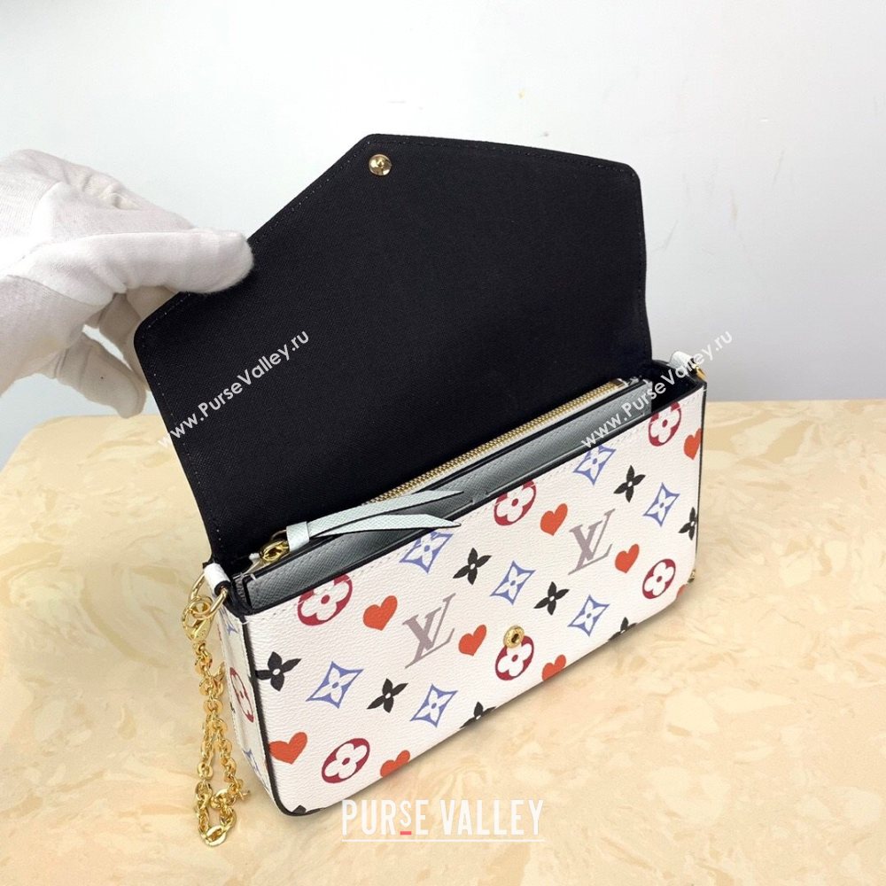 Louis Vuitton Game On Pochette Félicie Chain Clutch in White Monogram Canvas M61276 2020 (KI-20112533)