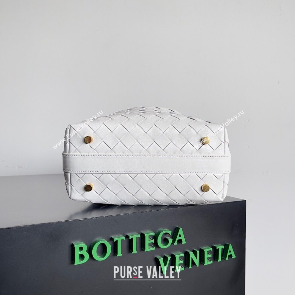 Bottega Veneta Mini Wallace Shoulder Bag in Intrecciato Soft Calfskin Leather 754443 White 2024 (MS-24012321)