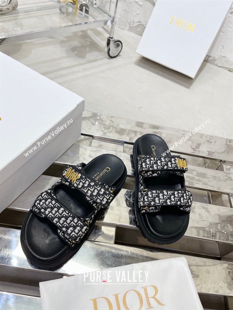 Dior Dioract Slide Sandals in Oblique Canvas 2025 0214 (MD-250214002)