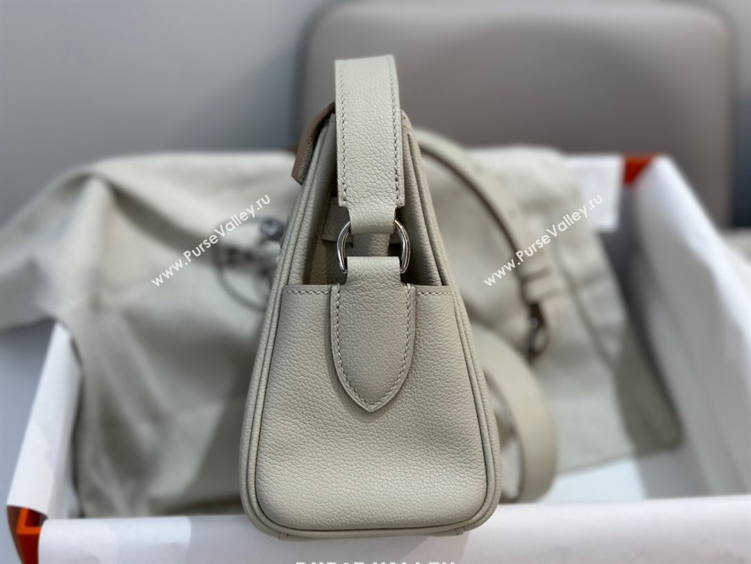 Hermes Kelly Messenger Bag in Original Evercolor Leather Glacier White/Silver 2024(Full Handmade) (XYA-24051534)