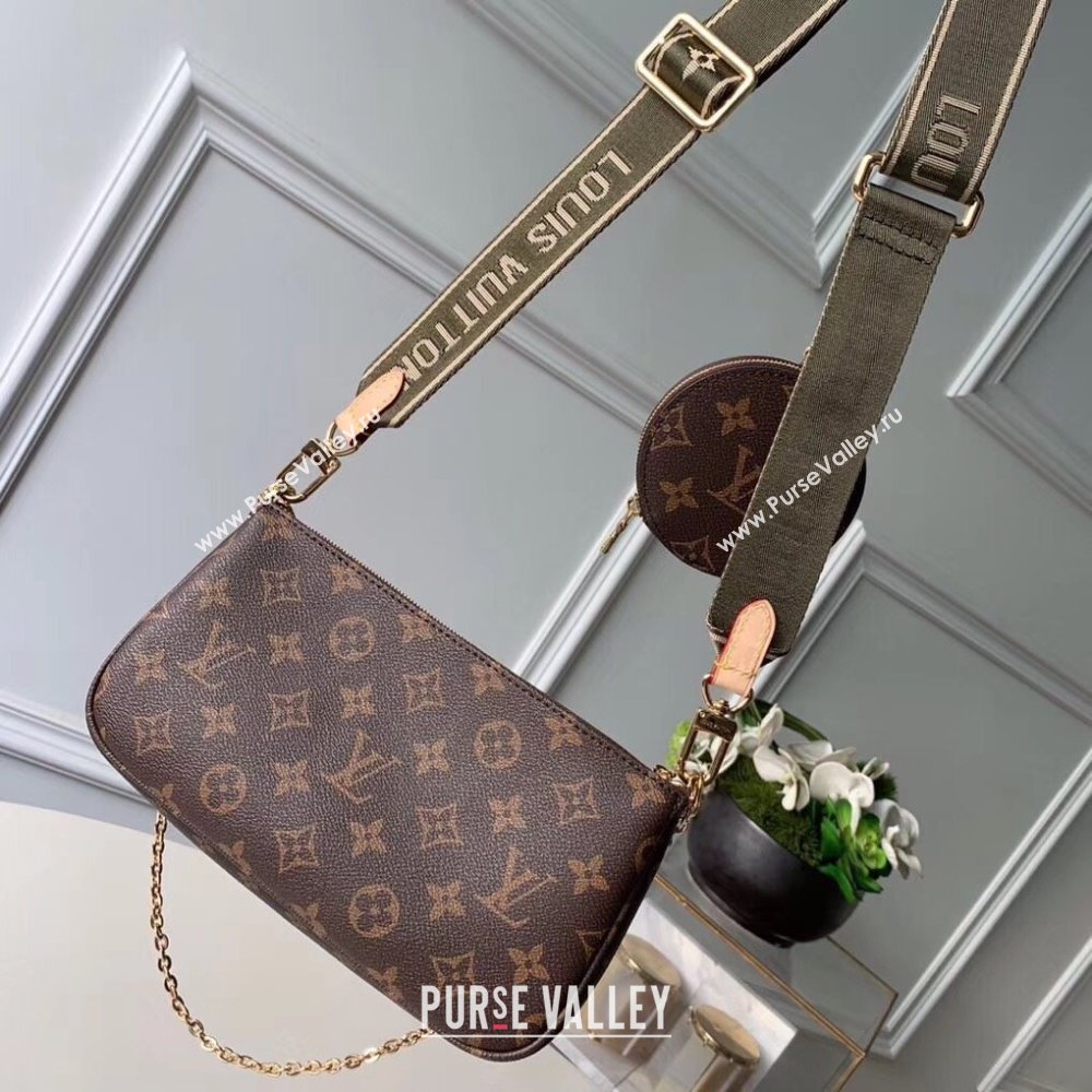 Louis Vuitton Multi-Pochette Accessoires Triple Monogram Canvas Shoulder Bag Green M44813 2024 (KI-240829022)