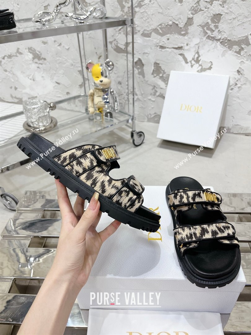 Dior Dioract Slide Sandals in Printed Canvas Beige 2025 0214 (MD-250214003)