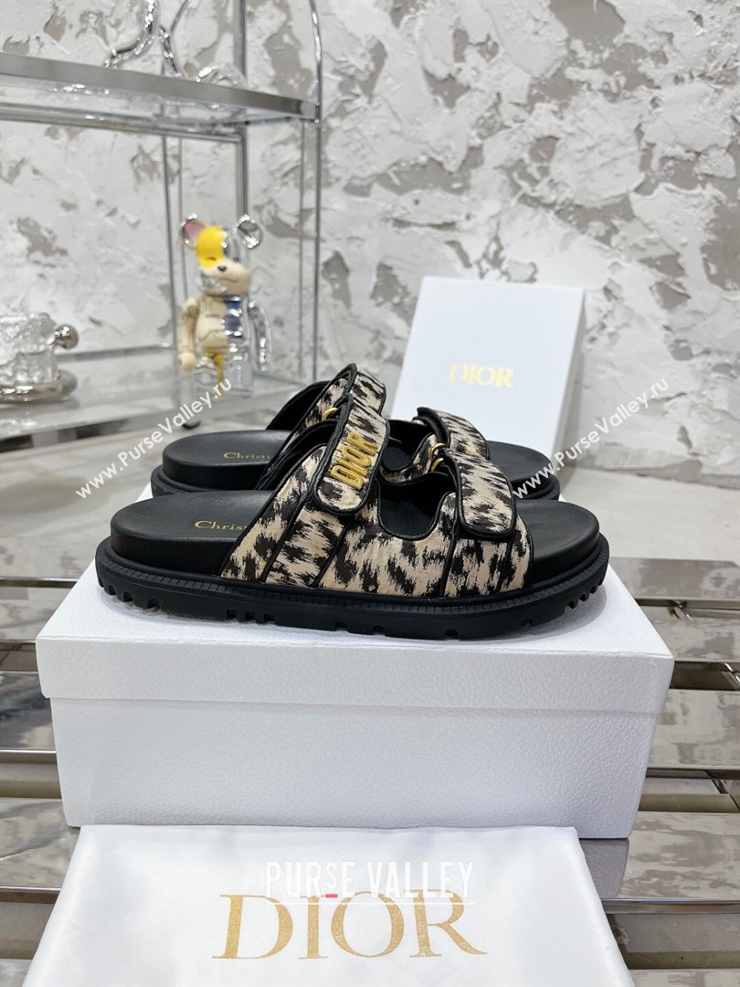 Dior Dioract Slide Sandals in Printed Canvas Beige 2025 0214 (MD-250214003)