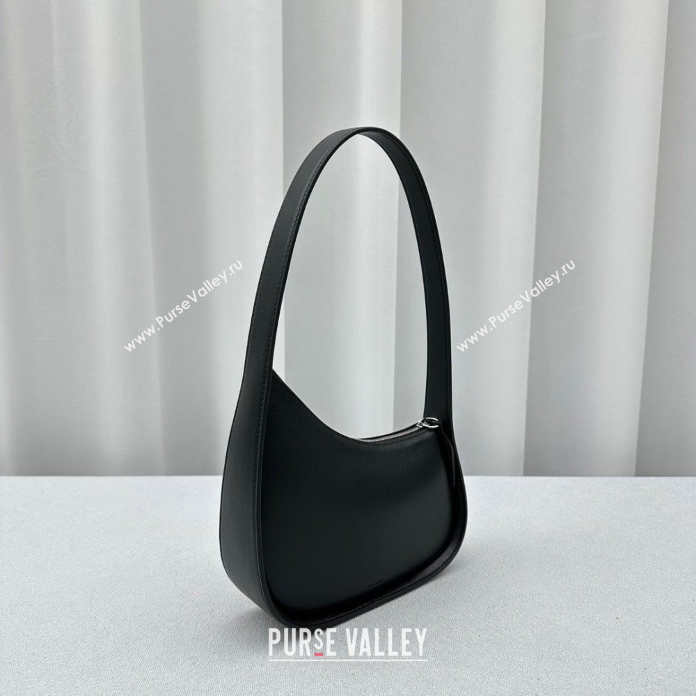 The Row Half Moon Shoulder Bag in Black Leather 1811 2024 (NM-24102207)