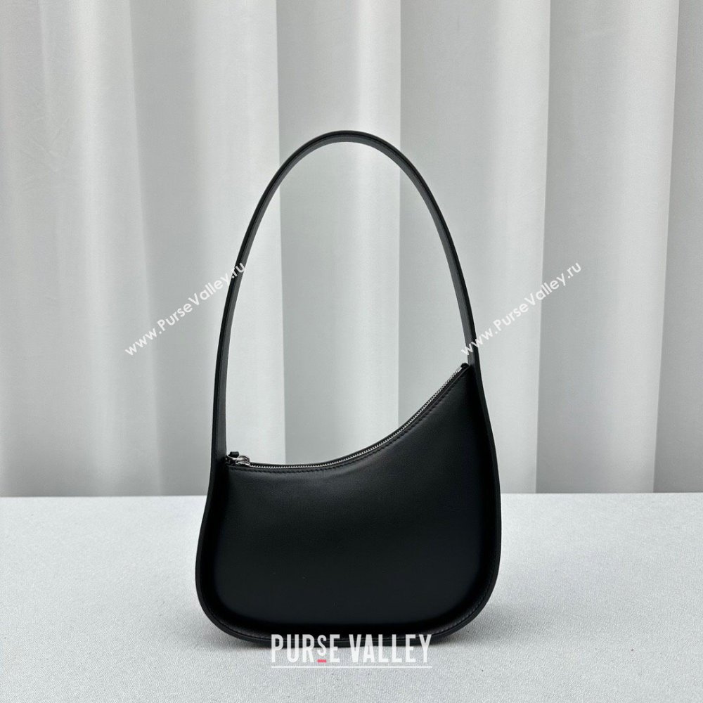 The Row Half Moon Shoulder Bag in Black Leather 1811 2024 (NM-24102207)