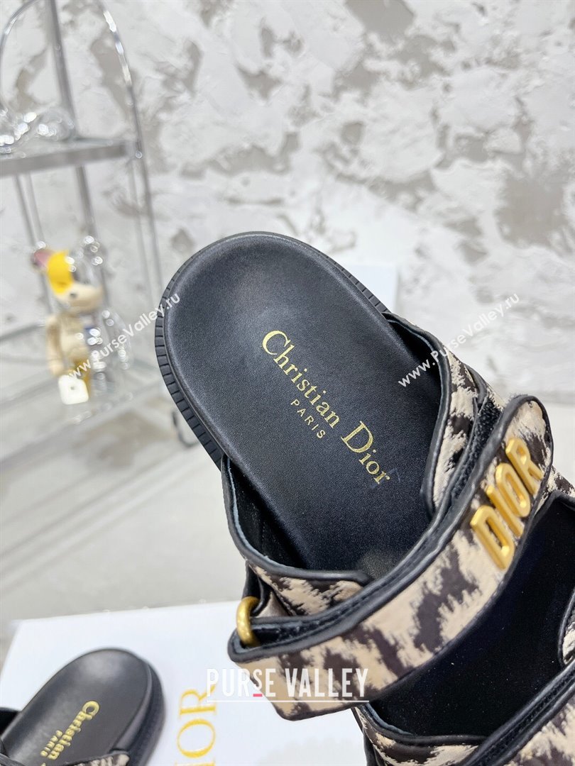 Dior Dioract Slide Sandals in Printed Canvas Beige 2025 0214 (MD-250214003)