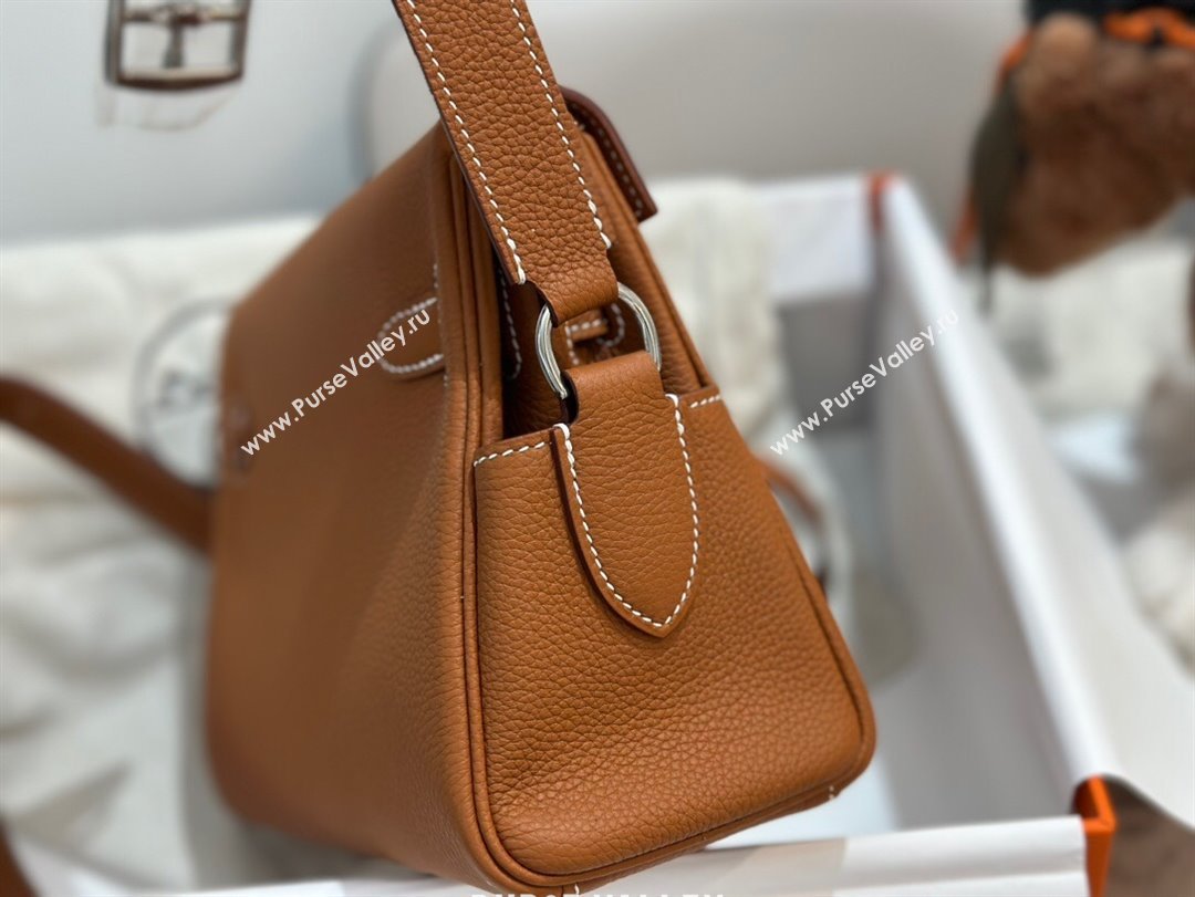 Hermes Kelly Messenger Bag in Original Evercolor Leather Brown/Silver 2024(Full Handmade) (XYA-24051535)