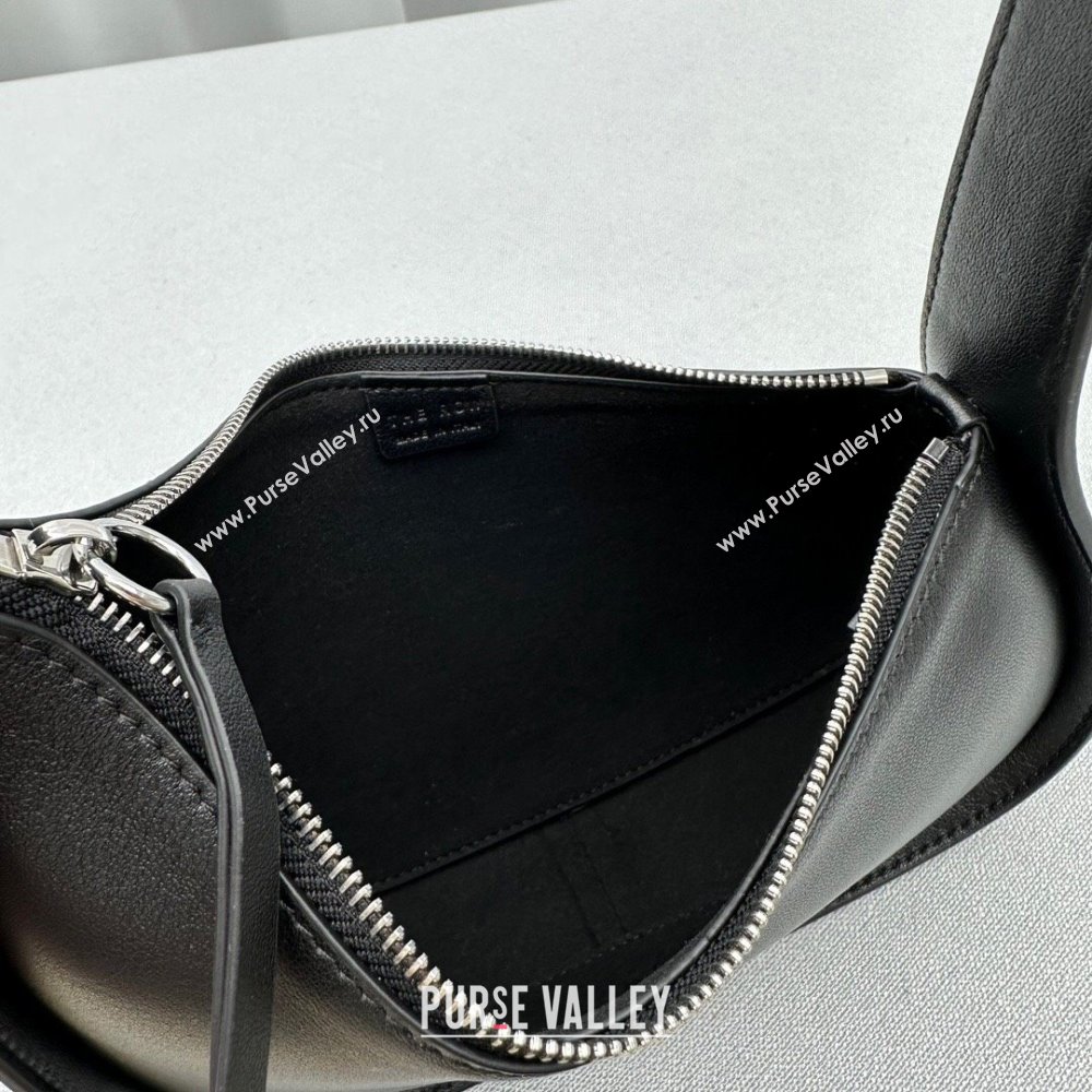 The Row Half Moon Shoulder Bag in Black Leather 1811 2024 (NM-24102207)