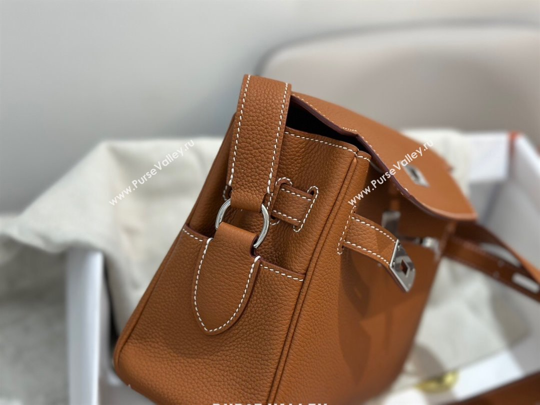Hermes Kelly Messenger Bag in Original Evercolor Leather Brown/Silver 2024(Full Handmade) (XYA-24051535)
