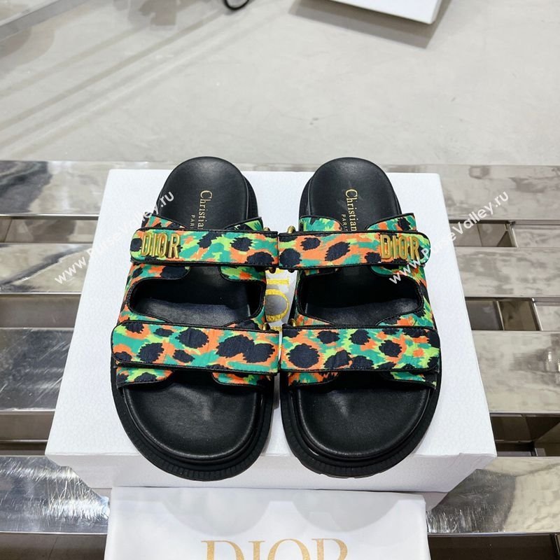 Dior Dioract Slide Sandals in Printed Canvas Green 2025 0214 (MD-250214004)