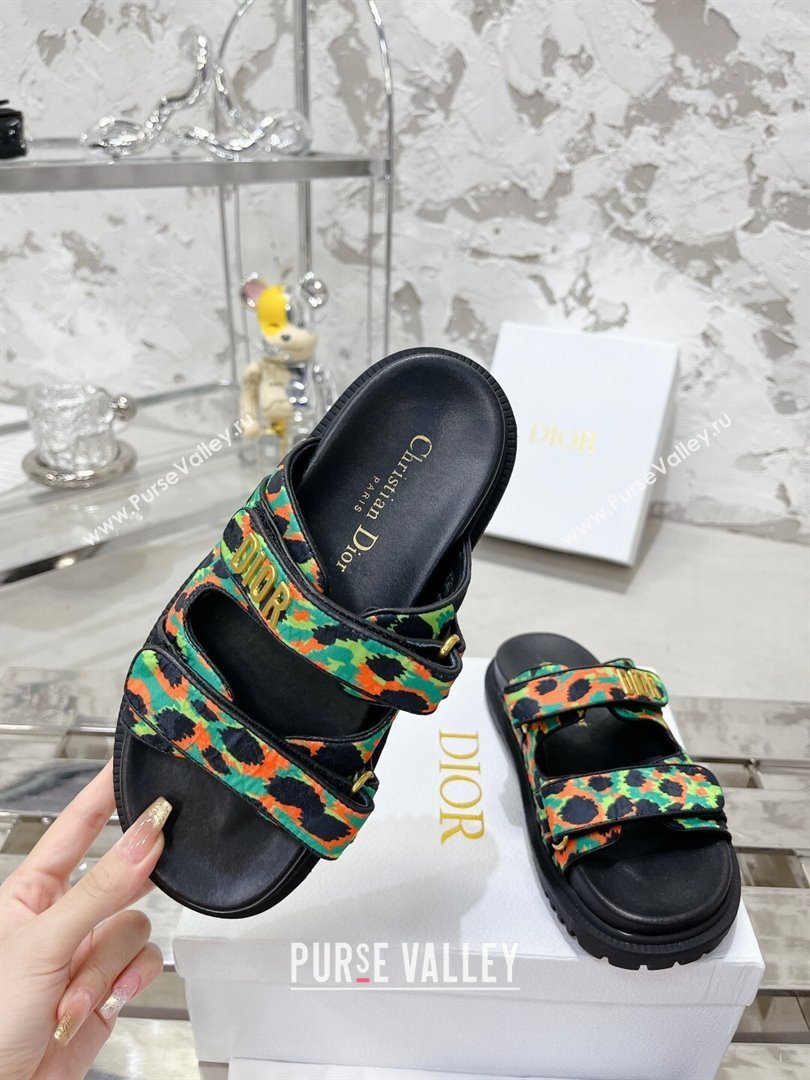 Dior Dioract Slide Sandals in Printed Canvas Green 2025 0214 (MD-250214004)