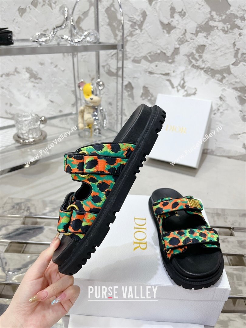 Dior Dioract Slide Sandals in Printed Canvas Green 2025 0214 (MD-250214004)