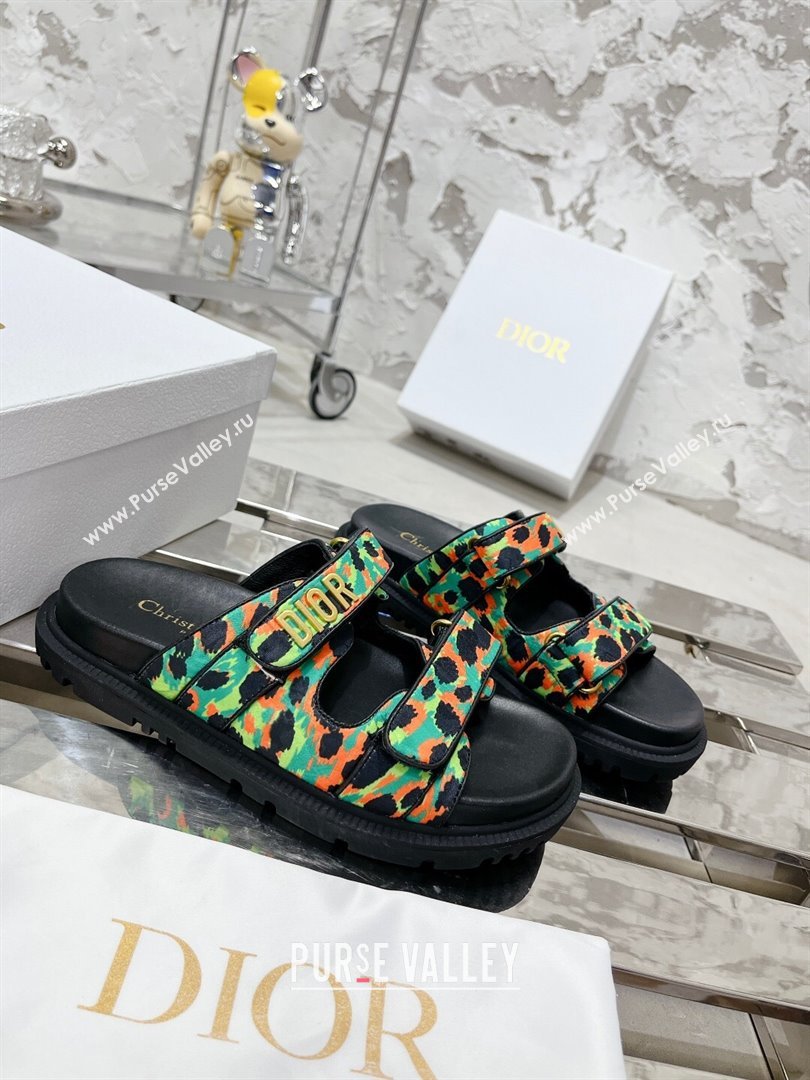 Dior Dioract Slide Sandals in Printed Canvas Green 2025 0214 (MD-250214004)