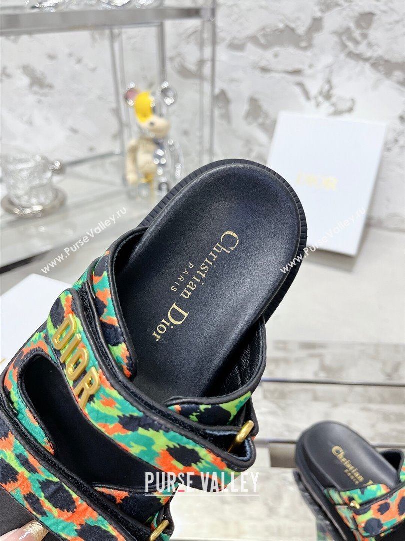 Dior Dioract Slide Sandals in Printed Canvas Green 2025 0214 (MD-250214004)