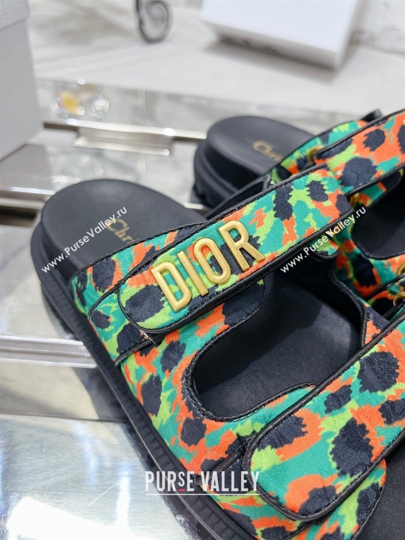Dior Dioract Slide Sandals in Printed Canvas Green 2025 0214 (MD-250214004)