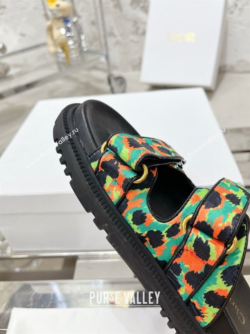 Dior Dioract Slide Sandals in Printed Canvas Green 2025 0214 (MD-250214004)