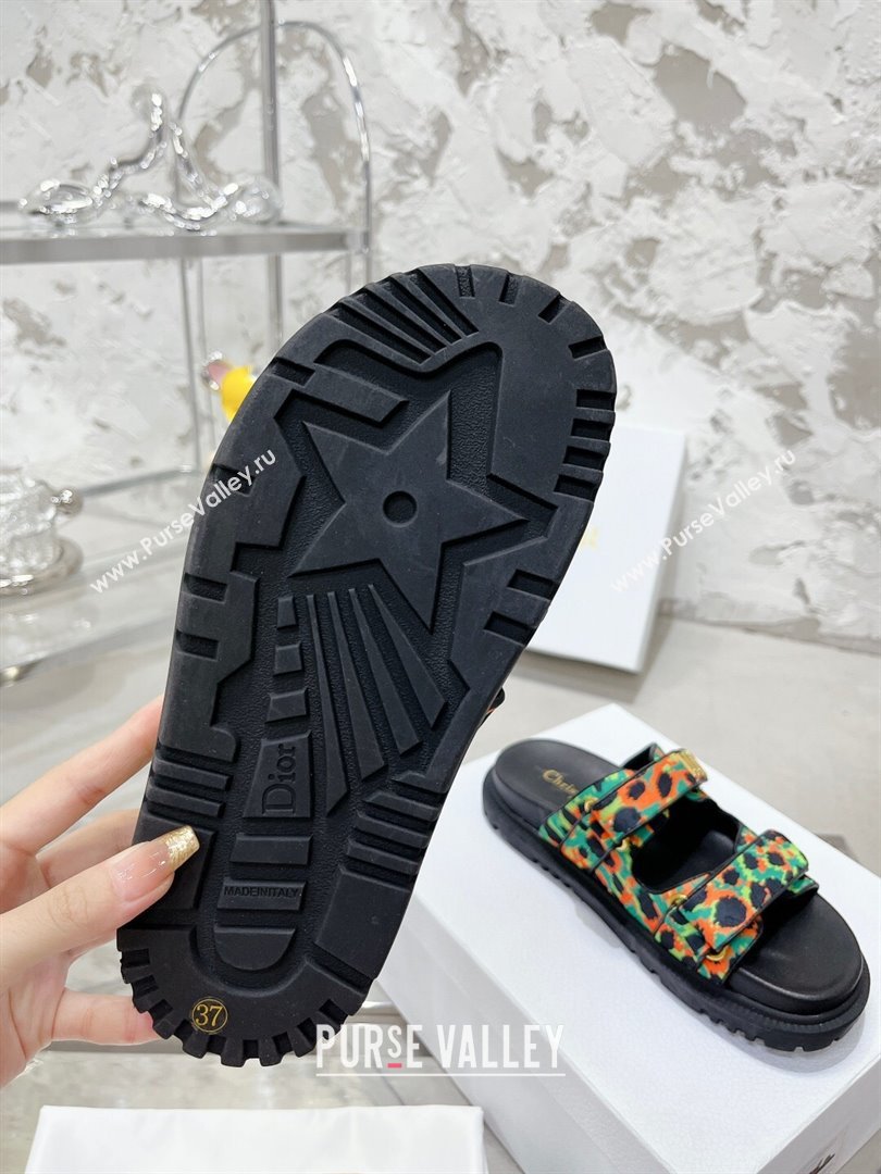 Dior Dioract Slide Sandals in Printed Canvas Green 2025 0214 (MD-250214004)