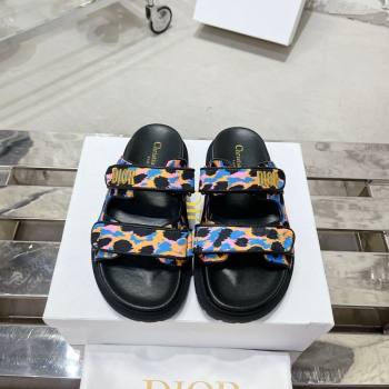 Dior Dioract Slide Sandals in Printed Canvas Blue 2025 0214 (MD-250214005)