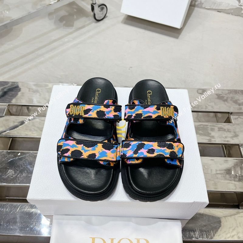 Dior Dioract Slide Sandals in Printed Canvas Blue 2025 0214 (MD-250214005)