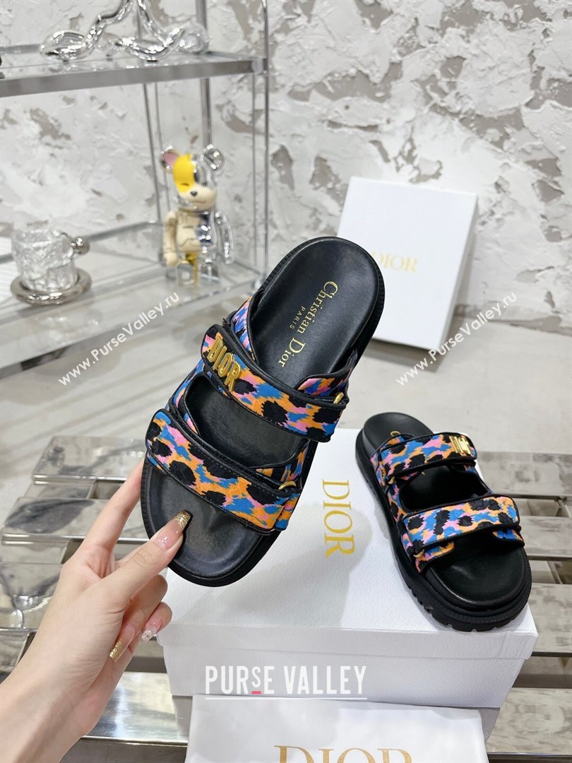 Dior Dioract Slide Sandals in Printed Canvas Blue 2025 0214 (MD-250214005)